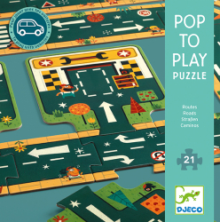 Pop to play puzzle: Cesty (skladacia drha na hranie - 21 dielikov)