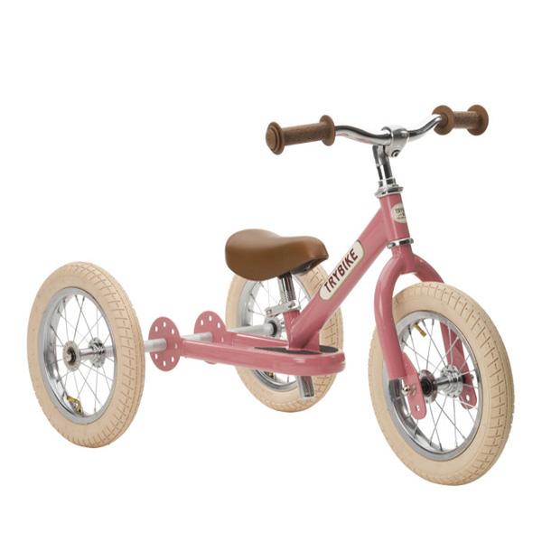 Trojkolka/ odrážadlo Trybike Steel II vintage ružová- hliníkové kolesá