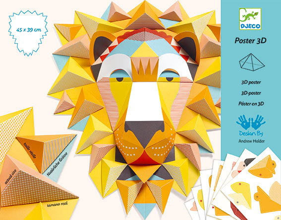 Tvorenie s papierom: 3D plagát Kráľ zvierat