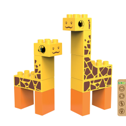 Step-žirafy 2-v-1: BiOBUDDi stavebnica, 14 ve¾kých dielikov