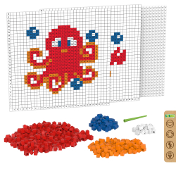 Pixelová chobotnica a krab: BiOBUDDi stavebnica, 402 malých dielikov