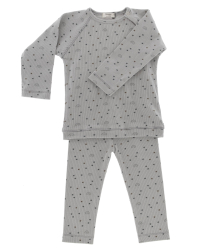 Pyžamo, motív dúha, ORGANIC, veľ. 74/80, hmlistá tyrkysová
