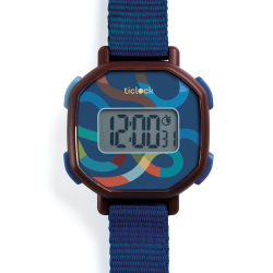 Modrá špirála: náramkové digitálne hodinky Ticlock