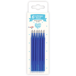 ENG:LOVELY  PAPER Stylo friction bleu + 3 recharges