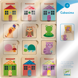 Drevené priraďovacie puzzle: Cabanimo