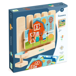 Casamix: obojstrann dreven puzzle (12ks)