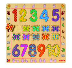 Drevené puzzle: vkladačka čísel od 1 do 10