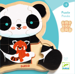 Panda: drevené puzzle (9 dielikov)