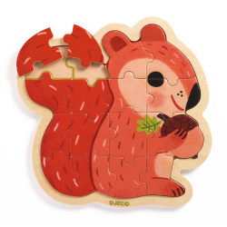 Veverička: drevené puzzle (16 dielikov)