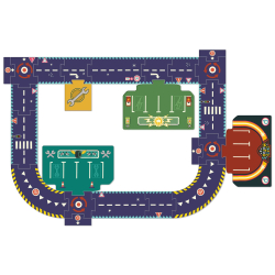 Obrovsk puzzle: Mestsk okruh Crazy Motors (24 dielov)