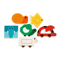 Duo BASIC: Vyplň zvieratká (prvá edukatívna hračka - drevené puzzle)