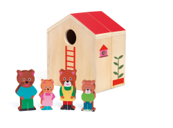 Minihouse: Mini roztvárací drevený domček s figúrkami