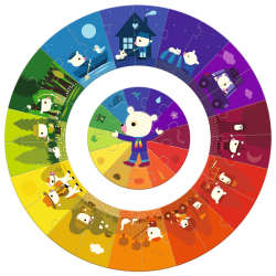Farebný kruh: puzzle obrovské kruhové, 24 dielov a puzzle kruhové malé, 13 dielov 