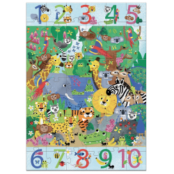 Obrovské puzzle: Od 1 do 10 v džungli