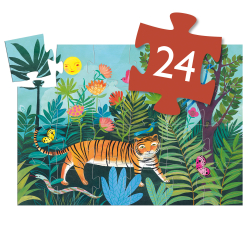 Siluetov puzzle: Tiger na prechdzke