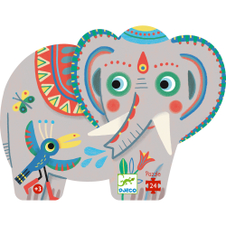 Siluetové puzzle: Haathee, ázijský slon