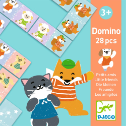 Domino Kamoškovia zvieratká: obojstranné diely, 28 ks; obrázky a počty (edukačné hry)