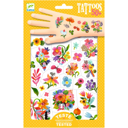 Akvarelové kvety: tetovačky dočasné, akvarelový štýl, 50+ ks, dermatologicky testované